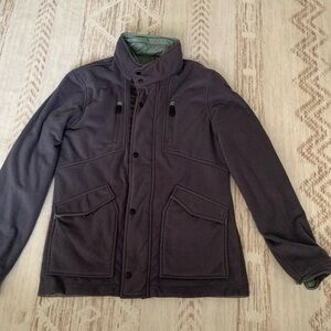 Lululemon Mens Polar Opposite Jacket M Reversible Hood Silver Fleece Windbreaker